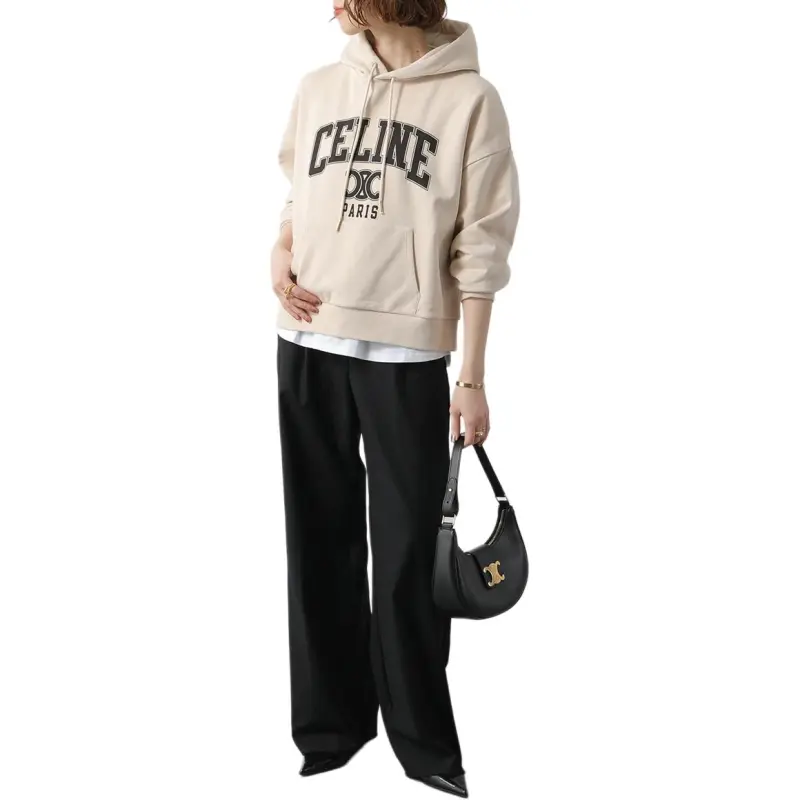 CELINE Oversized CELINE Hoodie In Cotton Fleece-5