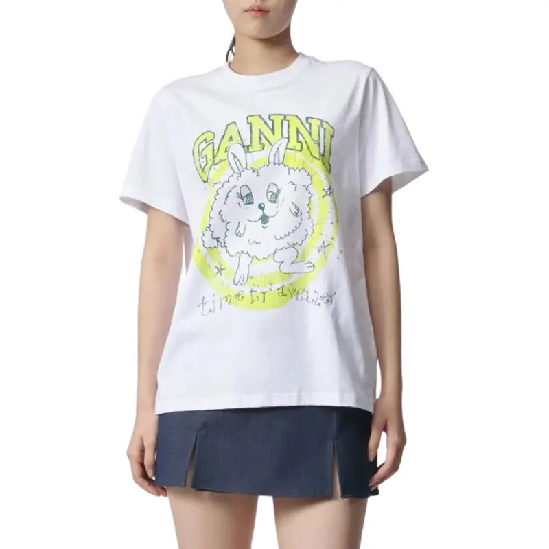 GANNI T Shirts Women's White-4