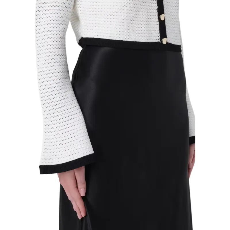 Self portrait Pointelle knit Cropped Cardigan-4