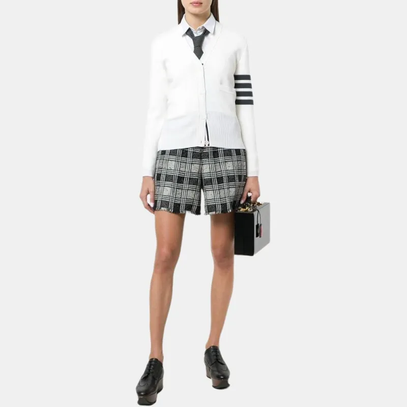THOM BROWNE Milano Stitch V Neck Merino Cardigan-4