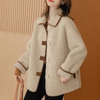 Tonlion Velvet feel Coat Women's Apricot