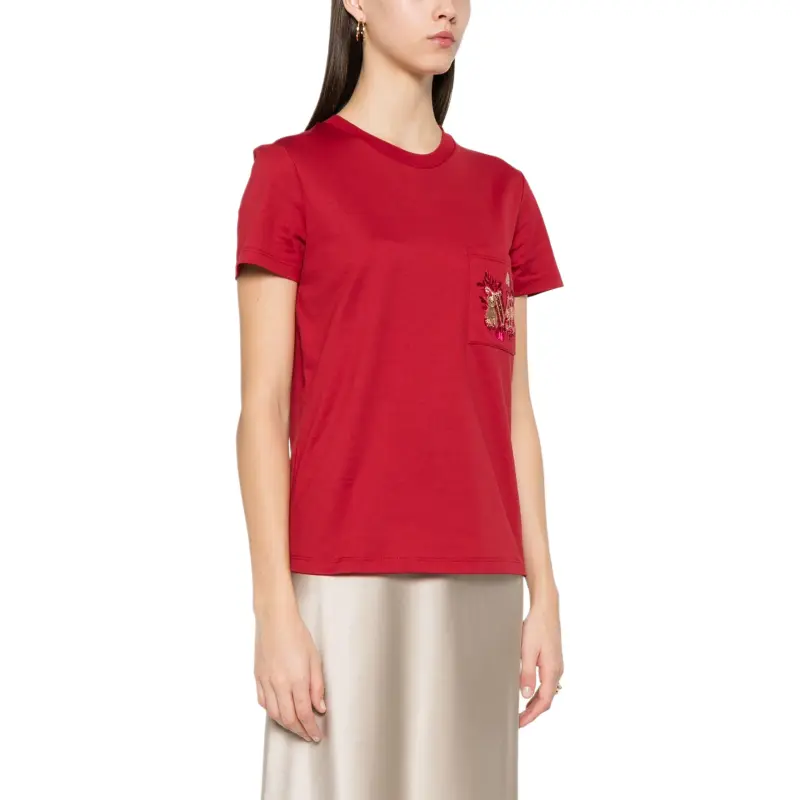 MaxMara Logo Embellished Crewneck T Shirt-3