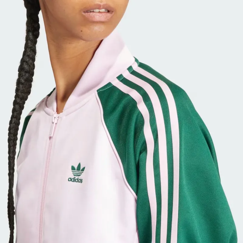 Adidas Adicolor Classics Sst Loose Track Top Baseball Jacket Women's Green-5