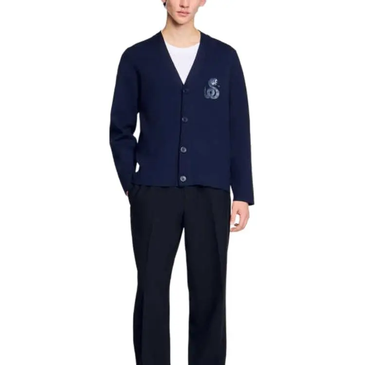 Sandro Chinese New Year Series Knitwear Men Dark Blue-1