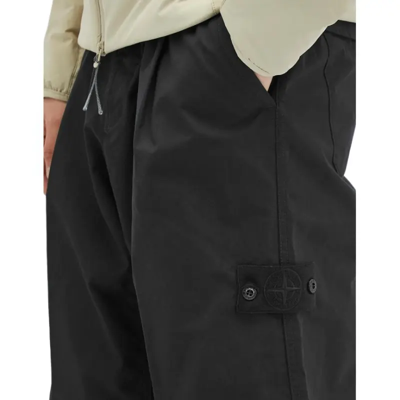 STONE ISLAND Logo Patch Straight Leg Trousers-5