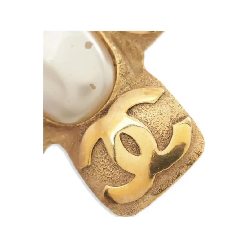 CHANEL 1986 1988 Cc Faux pearl Brooch-1