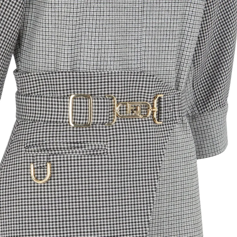 FENDI SS22 Long Sleeved Dresses Women's Gray-4