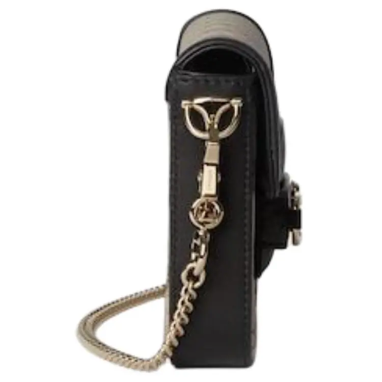 GUCCI Horsebit 1955 Leather Trim Shoulder Bag Mini Women's Beige & Dark Brown-4