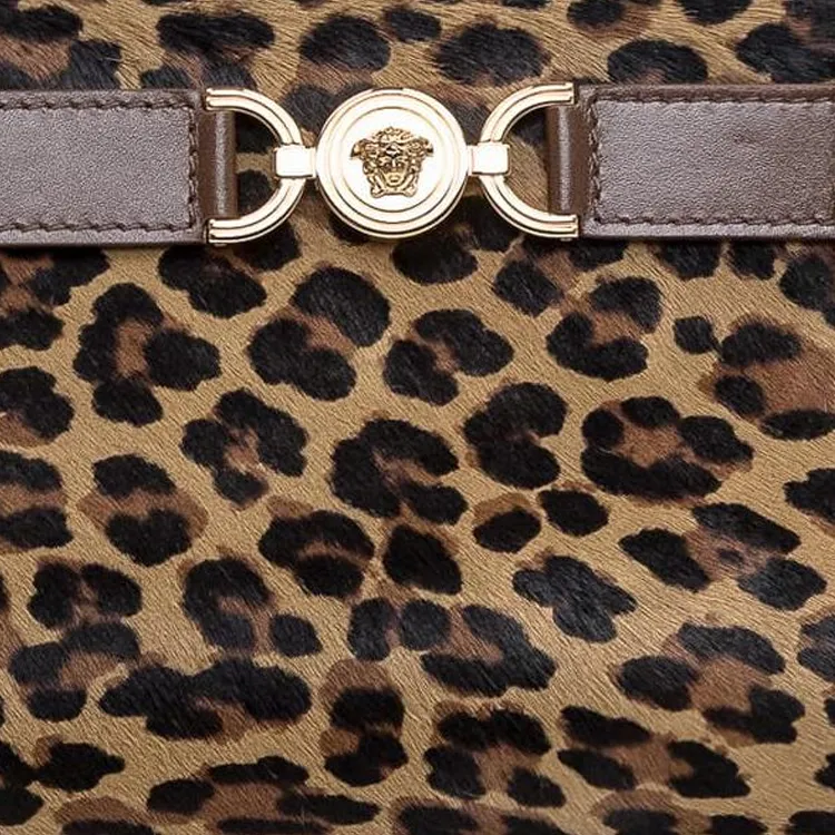 FANSIZHE Medusa '95 Leather Crossbody Bag, Shoulder Bag Women's Leopard Print Yellow-4
