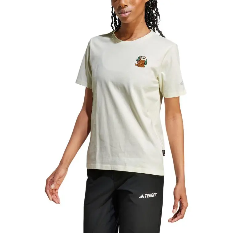 Adidas Terre POLYGIENE GRAPHIC T Shirt Unisex Ivory White-4