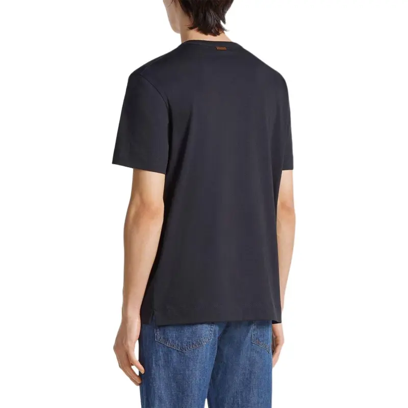 Zzegna Logo Embroidered Crewneck T Shirt-3