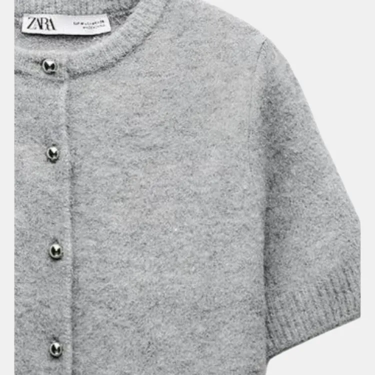 ZARA Sweater Women's Medium Gray-4