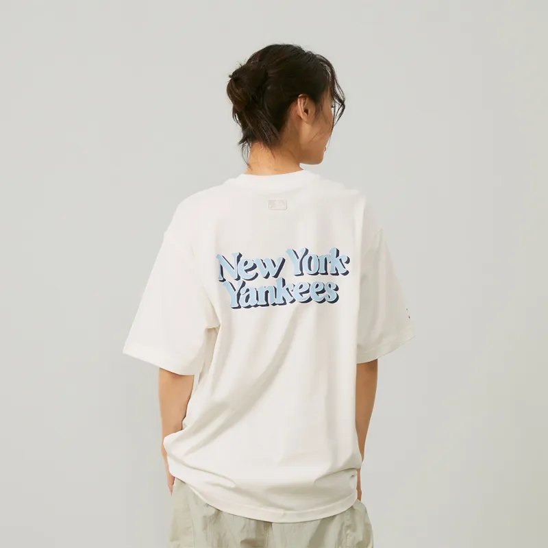 MLB Drop Shoulder Sleeve T-Shirt Unisex White-5
