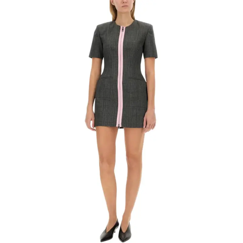 MSGM Short Sleeved Dress Women's Gray-1
