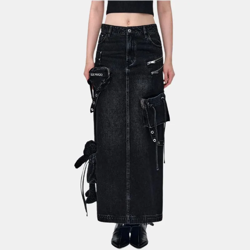 13 DEMARZO Denim Long Skirt Women's-4
