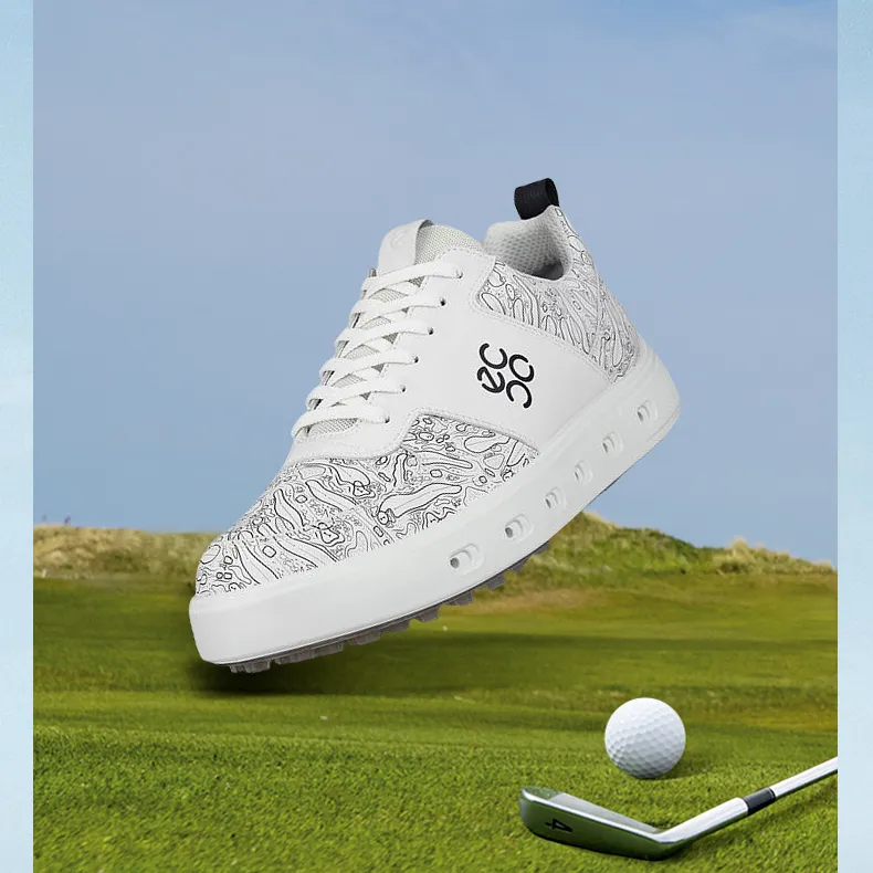 Ecco Street 720 Series Cushioned Slip-Resistant Low-Top Golf Shoes Men's White-2
