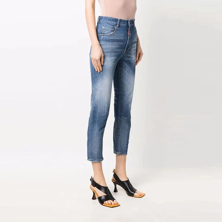 DSQUARED 2 Logo Plaque High-Rise Cropped Jeans-3