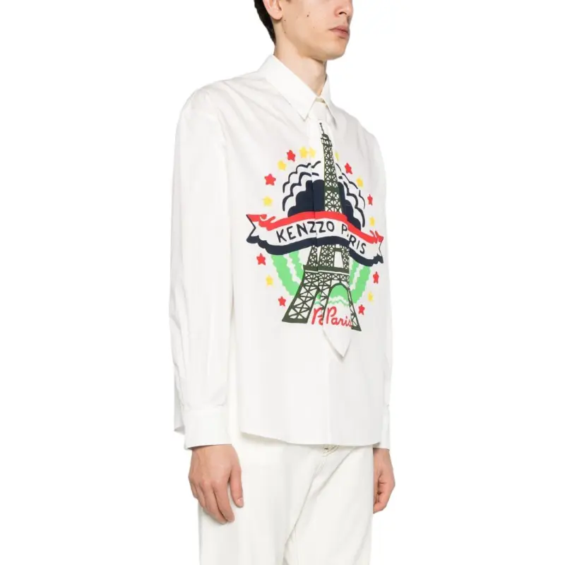 KENZO Logo Printed Long Sleeve T Shirt-4