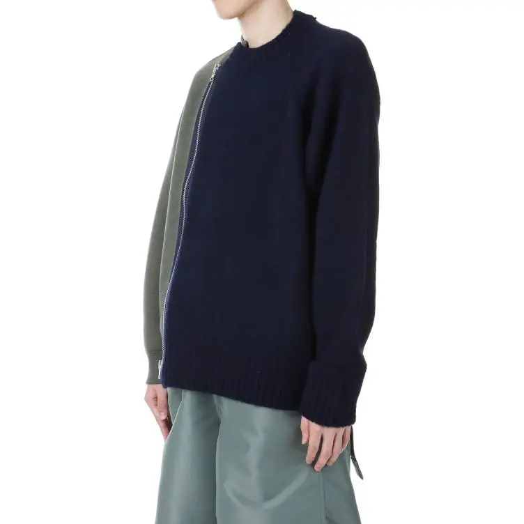 Sacai Zip Detailed Crewneck Jumper-3