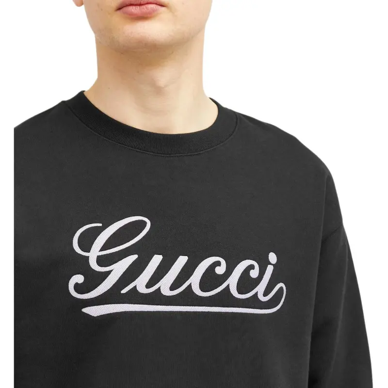 GUCCI Logo Detailed Crewneck Sweatshirt-4
