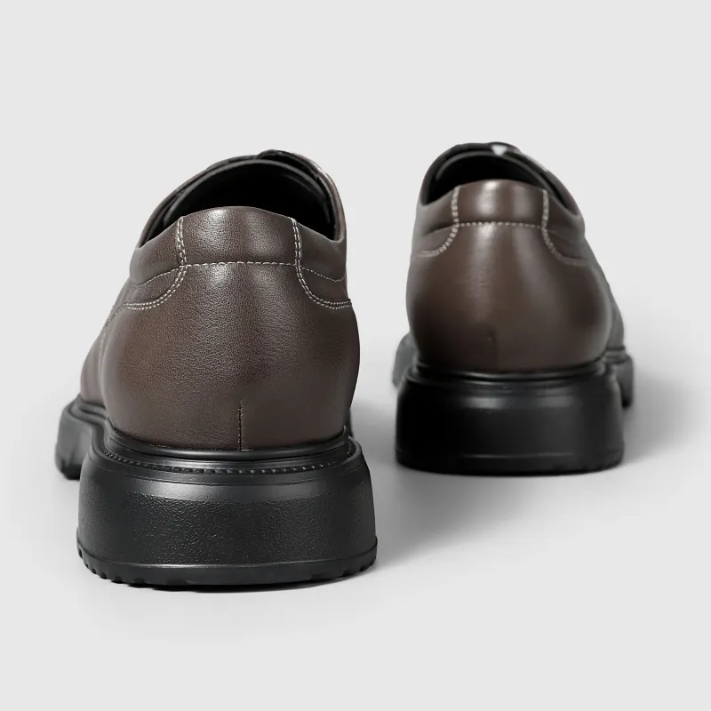 GOLDLION Dress Shoes Men's Light Coffee-2
