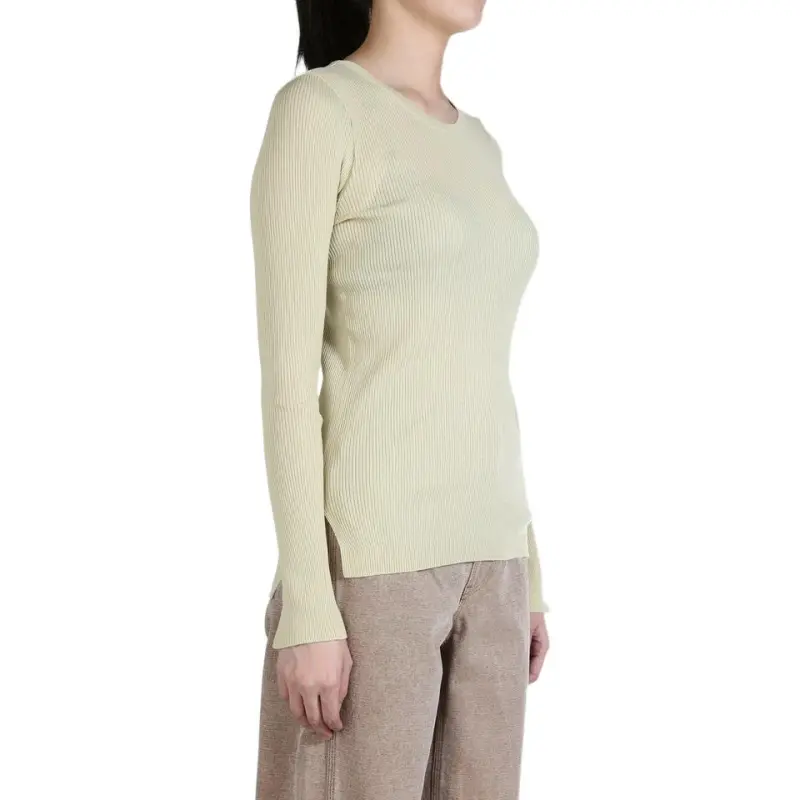 Auralee Super Fine Wool High Gauge Rib Sweater 'Light Beige'-2