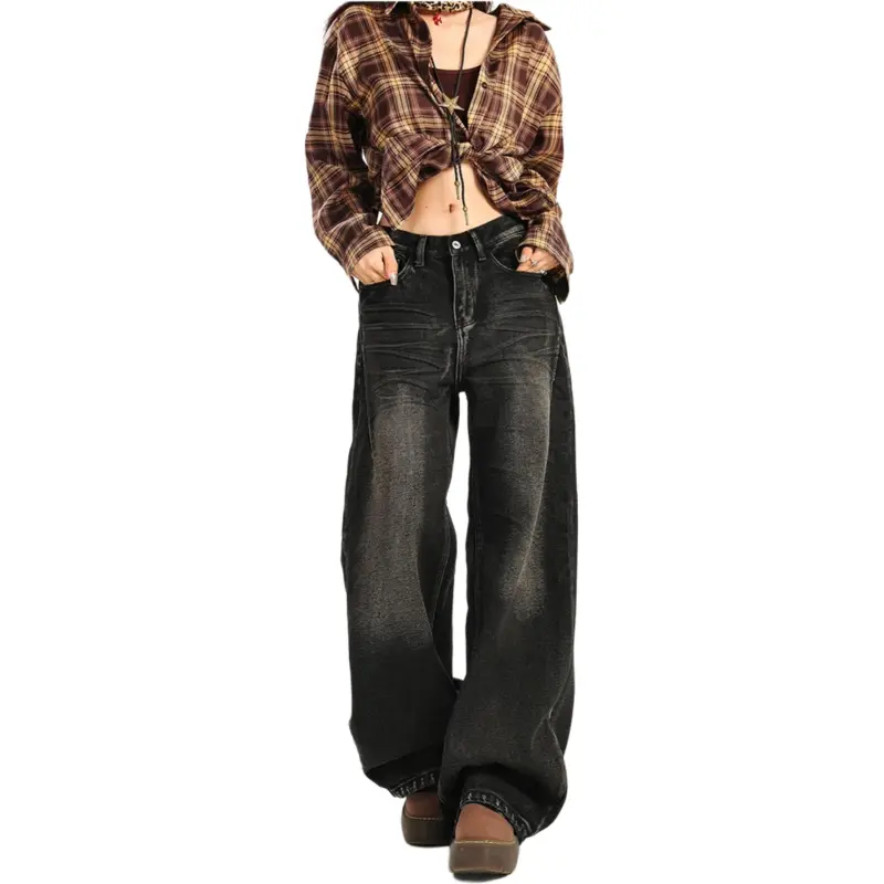 NHZN Jeans Unisex Black Gray-3