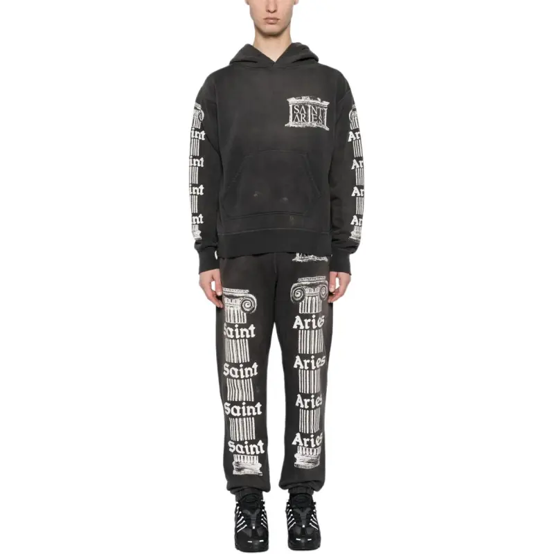 SAINT Mxxxxxx Logo print Cotton Hoodie-3