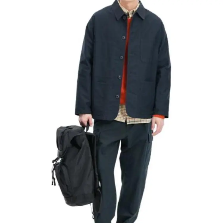 UNIQLO Jackets Men Deep Sea Blue-5