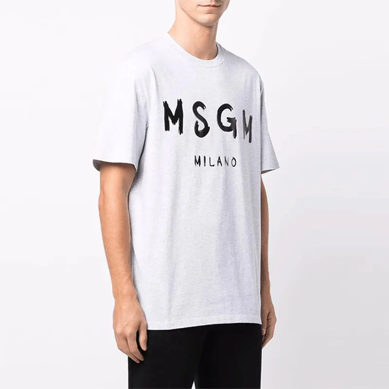 MSGM Logo Printed Crewneck T Shirt-2