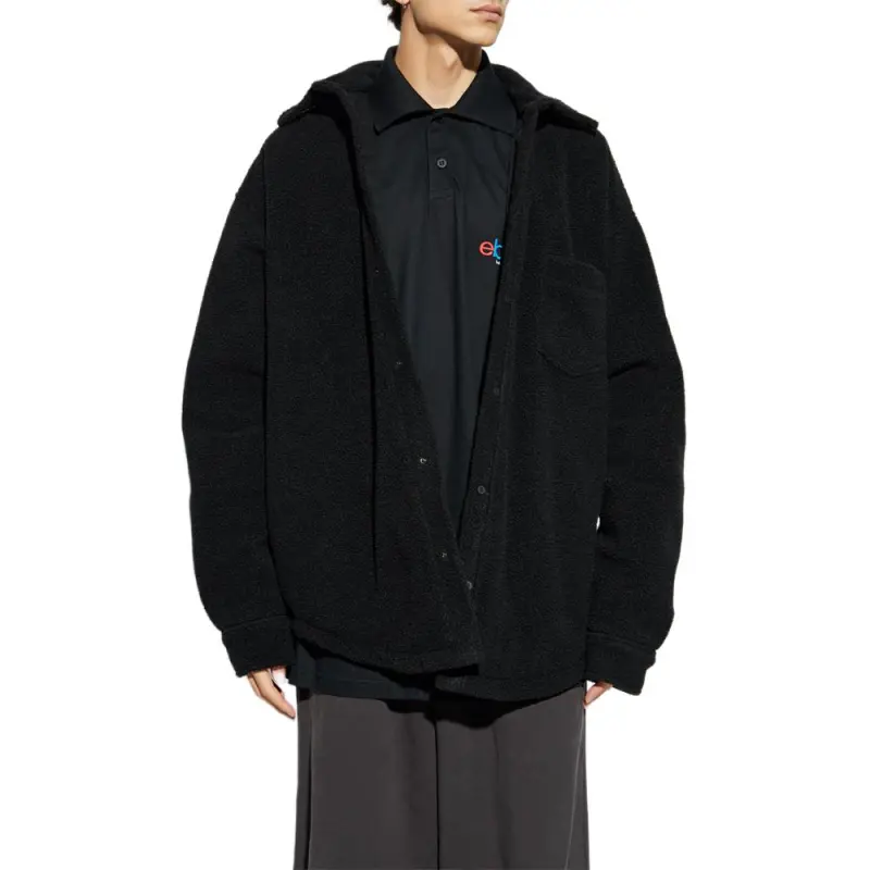 Balenciaga Logo Patch Padded Oversized Shirt-3