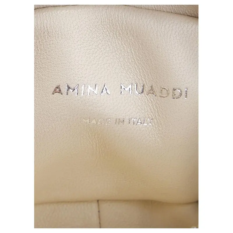 AMINA MUADDI Silk Satin Handbag Women's White-5