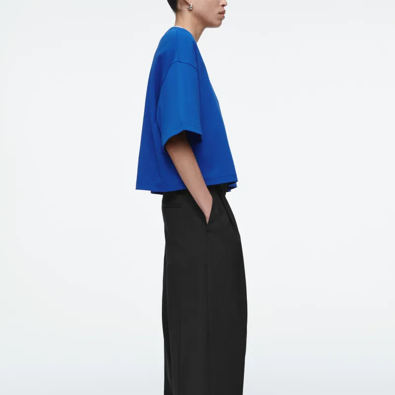 COS Drop Shoulder Sleeve T Shirt Women's Cobalt Blue-1