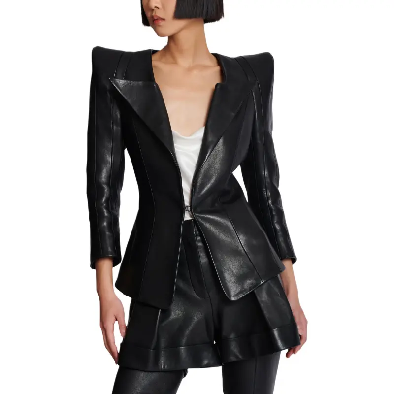 BALMAIN Lambskin Fitted Jacket-4