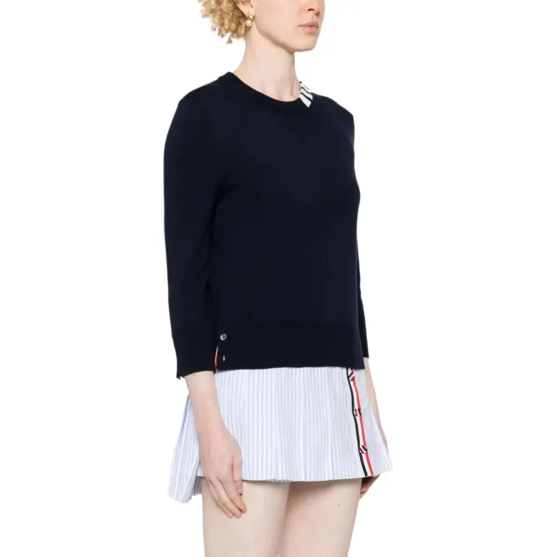 THOM BROWNE 4 Bar Crewneck Jumper-4