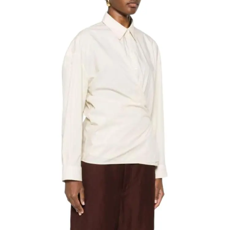 Lemaire Straight Collar Twisted Shirt 'Cream'-1