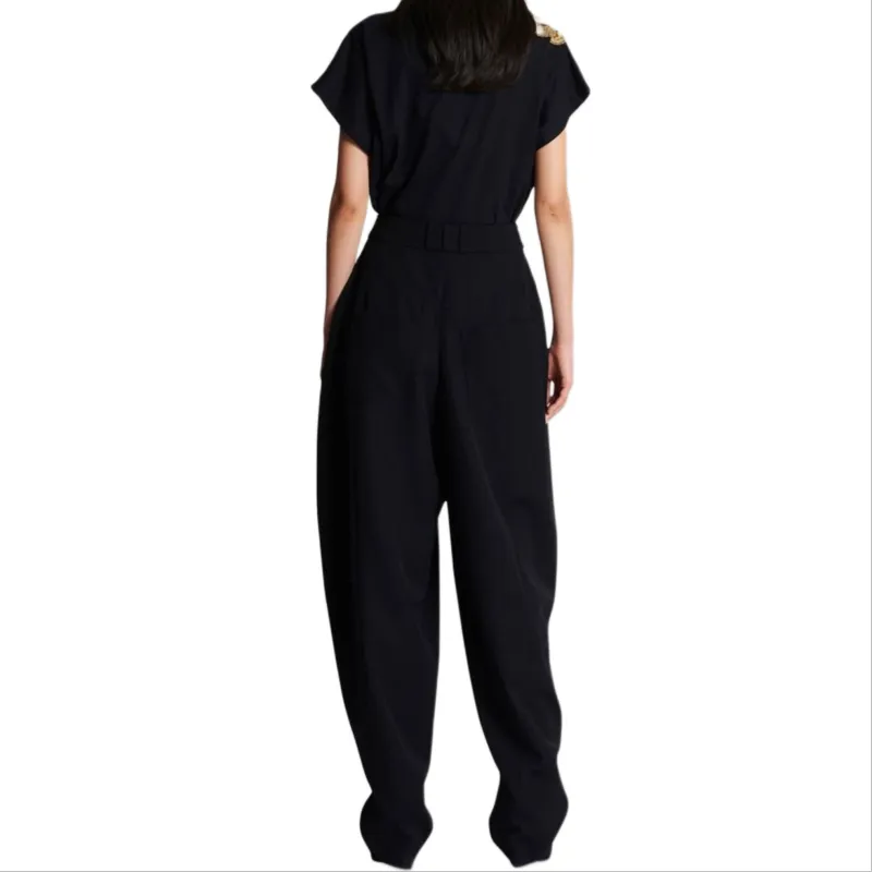 BALMAIN High Waist Baggy Trousers-3