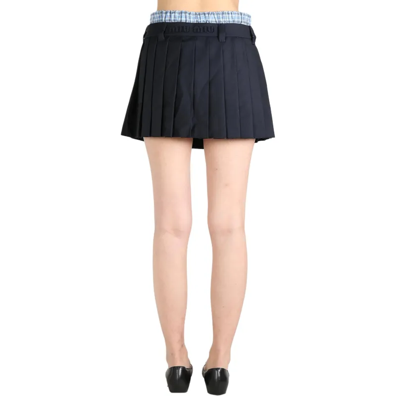 MIU MIU Batavia Skirt Bleu-2