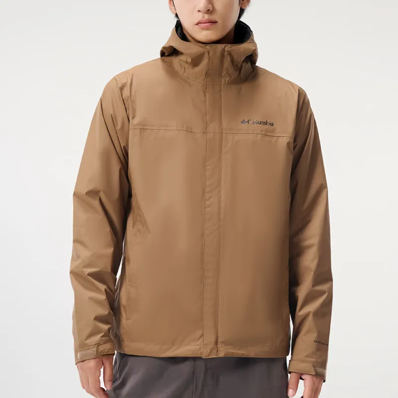 Columbia Hiking Water Resistant Windproof Wear Resistant Windbreaker Jacket Men's Light Brown-2
