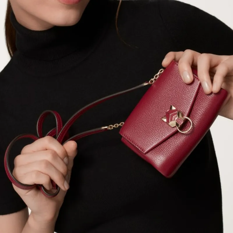 CARTIER PANTHÈRE Calfskin Shoulder Bag Crossbody Bag Extra Small Women's Burgundy-4