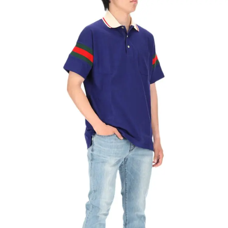GUCCI Polo Shirts Men Blue-3