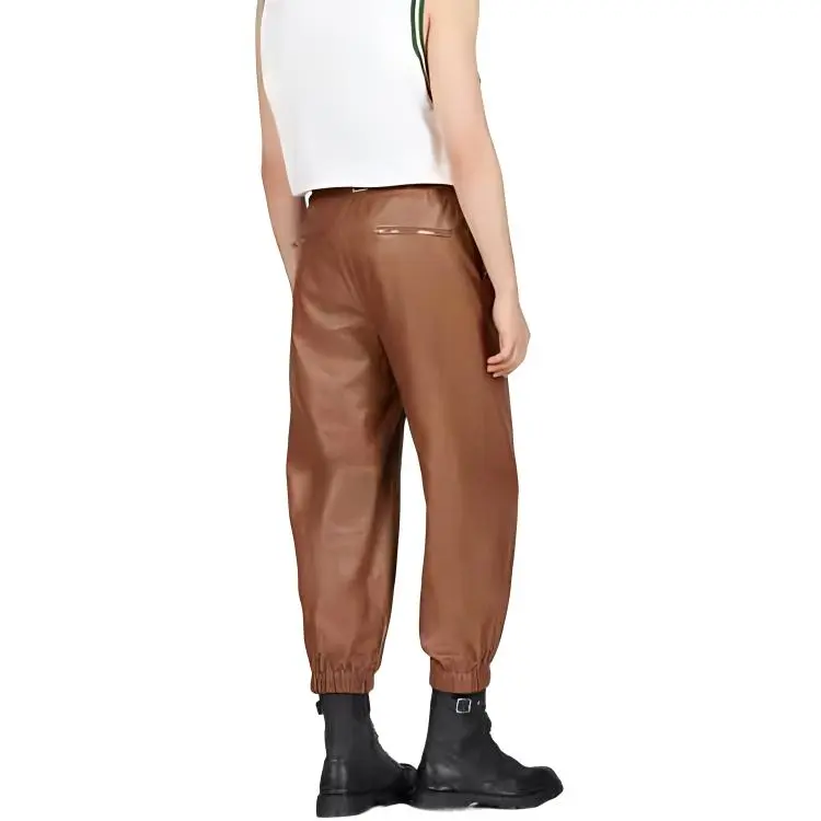 GUCCI SS23 Knitted Sports Pants Men's Brown-3