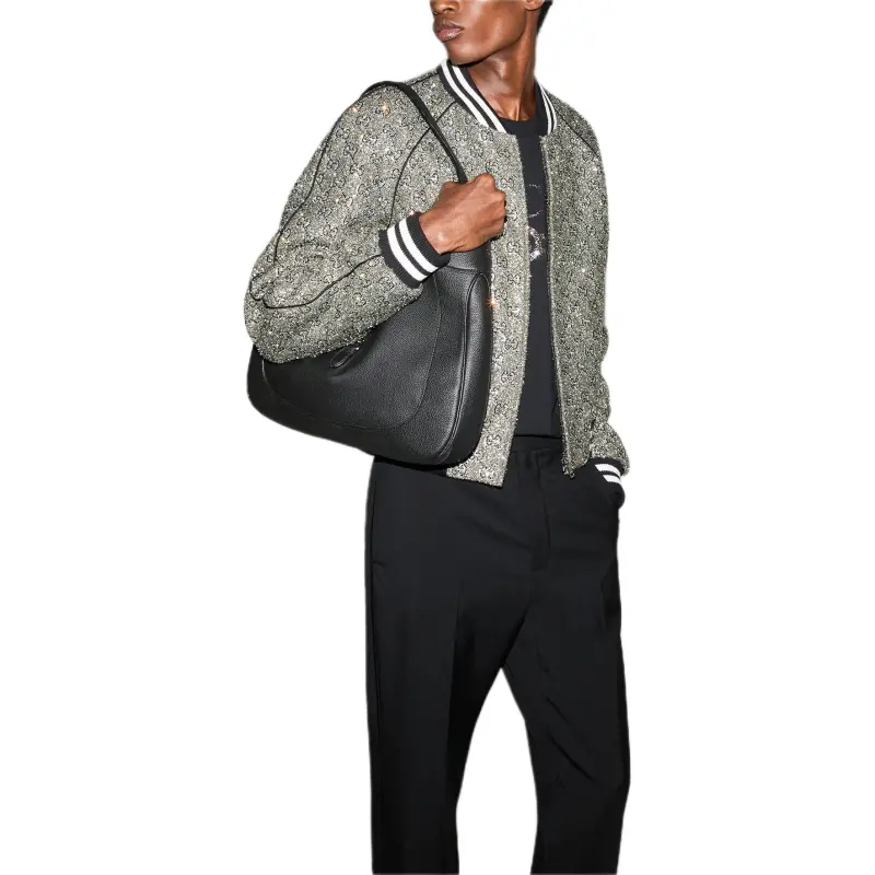 GUCCI Embroidered Tweed Bomber Jacket-4