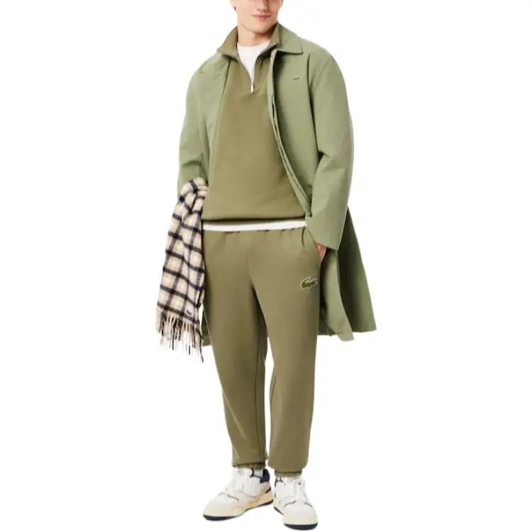 LACOSTE Knitted Sports Pants Unisex Khaki Green-1