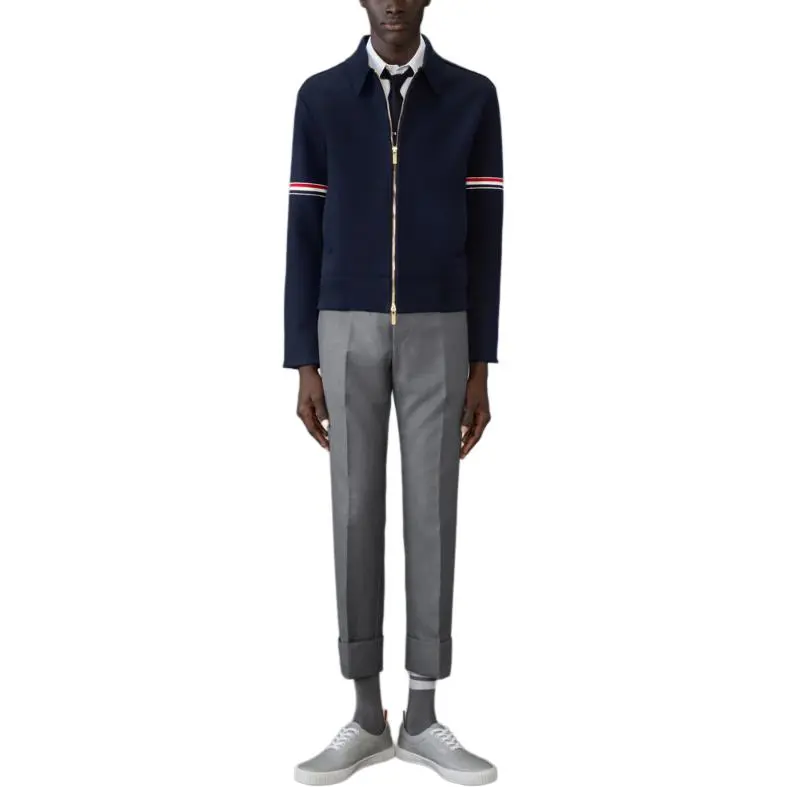 THOM BROWNE RWB Stripe Long Sleeved Zipped Jacket-3