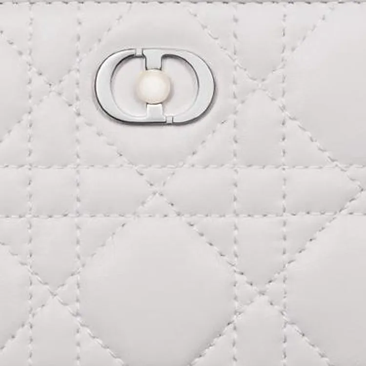 DIOR Jolie Dior Lambskin Wallet Women's White-4