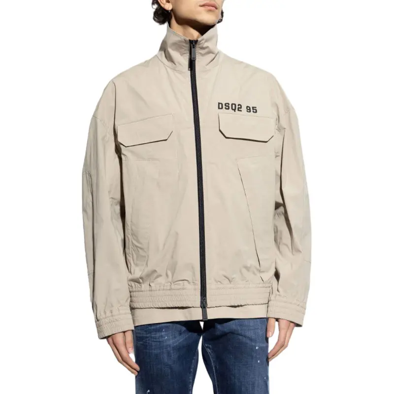 DSQUARED 2 Logo Printed Zipped Bomber Jacket-1