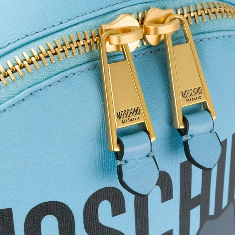MOSCHINO Teddy Polyurethane Backpack Bear Bag Women's Blue-3