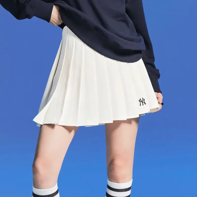 MLB New York Yankees Casual Short Skirts Women's Ivory-3