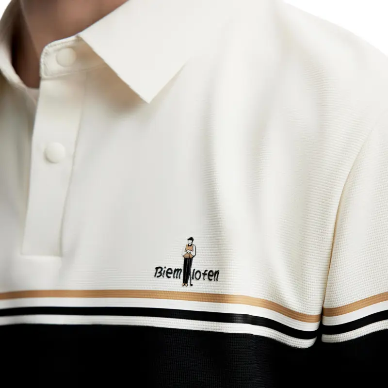 Biyin Leufen Cooling Technology Collection Polo Shirt Men's 28 Ecru-4